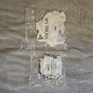 Adore Me White Lace Clera Unlined Bra and Panty Set 36DD Medium